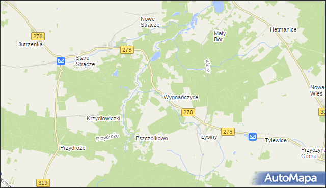 mapa Wygnańczyce, Wygnańczyce na mapie Targeo