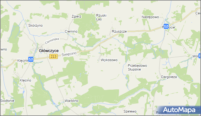 mapa Wykosowo, Wykosowo na mapie Targeo