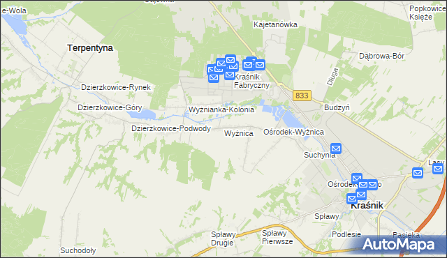 mapa Wyżnica, Wyżnica na mapie Targeo