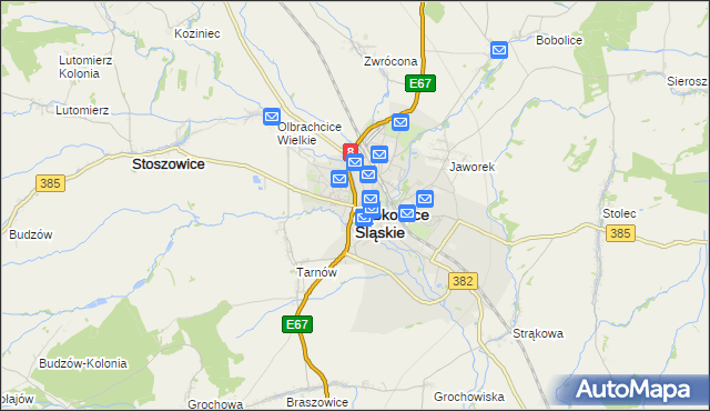 mapa Ząbkowice Śląskie, Ząbkowice Śląskie na mapie Targeo