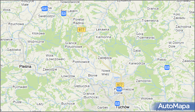 mapa Zabłędza, Zabłędza na mapie Targeo