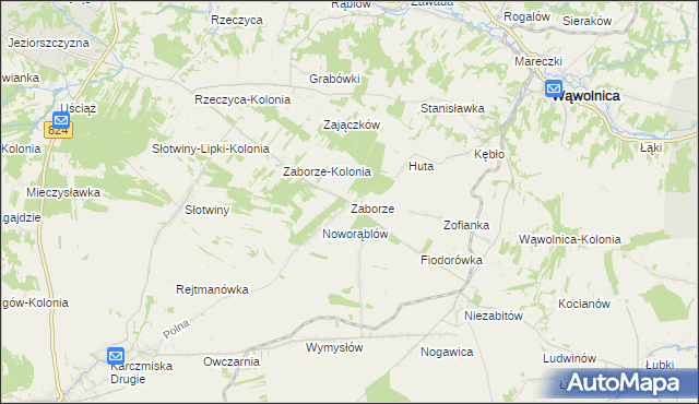 mapa Zaborze gmina Karczmiska, Zaborze gmina Karczmiska na mapie Targeo