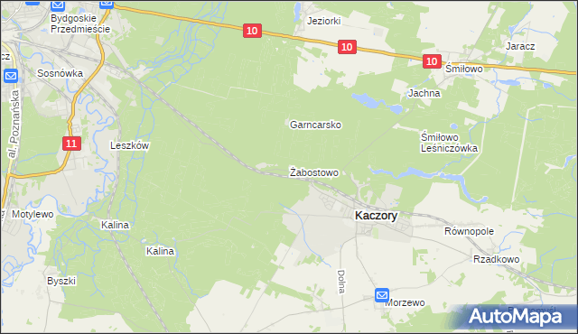 mapa Żabostowo, Żabostowo na mapie Targeo