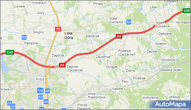 mapa Zaczarnie, Zaczarnie na mapie Targeo