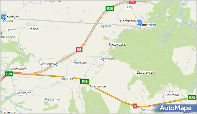 mapa Zagórzyca, Zagórzyca na mapie Targeo