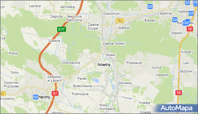 mapa Zagrody gmina Sitkówka-Nowiny, Zagrody gmina Sitkówka-Nowiny na mapie Targeo
