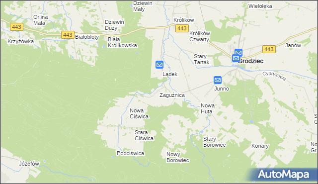 mapa Zaguźnica, Zaguźnica na mapie Targeo