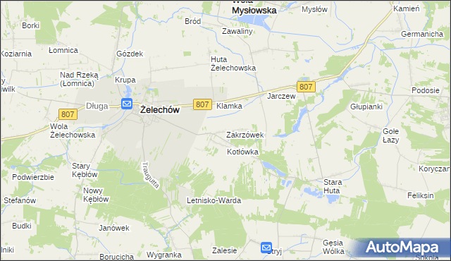 mapa Zakrzówek gmina Żelechów, Zakrzówek gmina Żelechów na mapie Targeo