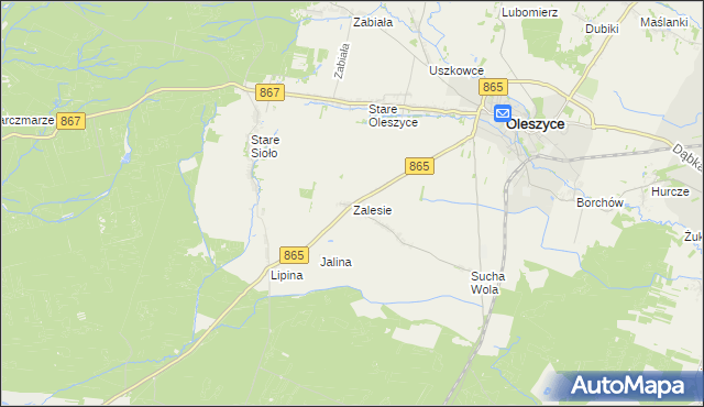 mapa Zalesie gmina Oleszyce, Zalesie gmina Oleszyce na mapie Targeo
