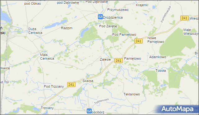 mapa Zalesie gmina Sępólno Krajeńskie, Zalesie gmina Sępólno Krajeńskie na mapie Targeo
