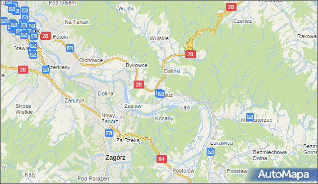 mapa Załuż, Załuż na mapie Targeo