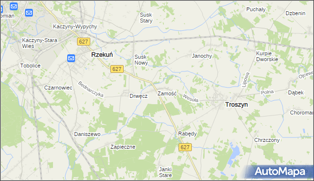 mapa Zamość gmina Troszyn, Zamość gmina Troszyn na mapie Targeo