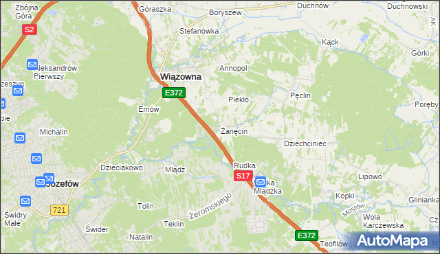 mapa Żanęcin, Żanęcin na mapie Targeo