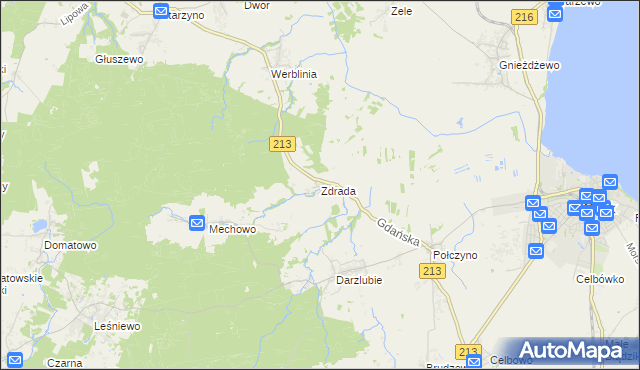 mapa Zdrada, Zdrada na mapie Targeo