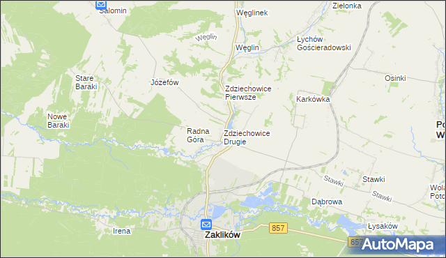 mapa Zdziechowice Drugie, Zdziechowice Drugie na mapie Targeo