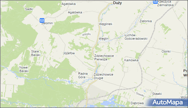 mapa Zdziechowice Pierwsze, Zdziechowice Pierwsze na mapie Targeo