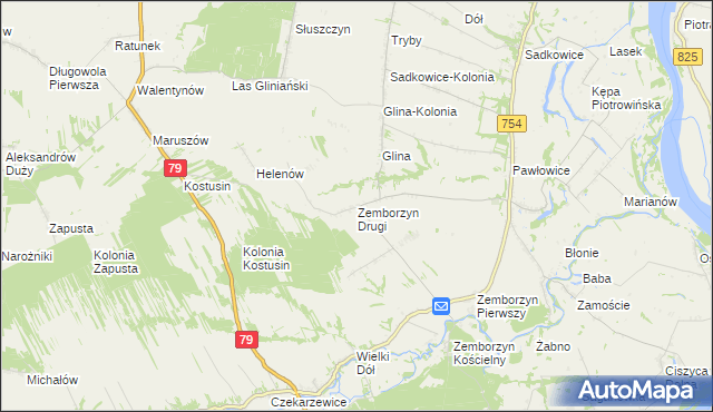 mapa Zemborzyn Drugi, Zemborzyn Drugi na mapie Targeo