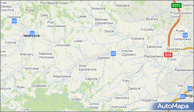 mapa Zgłobień, Zgłobień na mapie Targeo