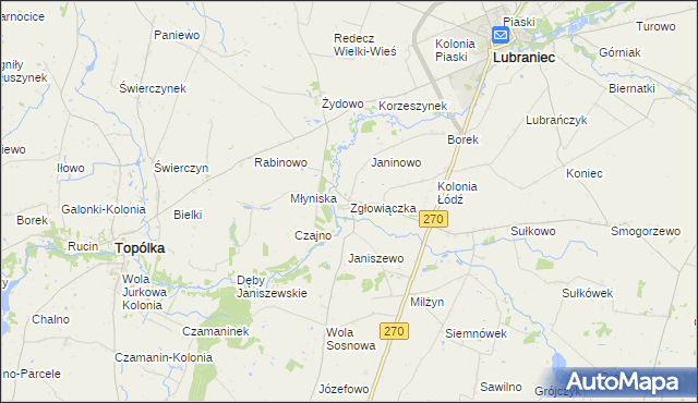 mapa Zgłowiączka, Zgłowiączka na mapie Targeo