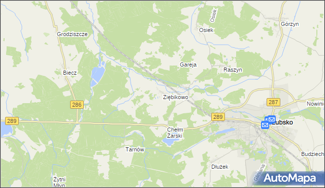 mapa Ziębikowo, Ziębikowo na mapie Targeo