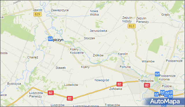 mapa Ziółków, Ziółków na mapie Targeo