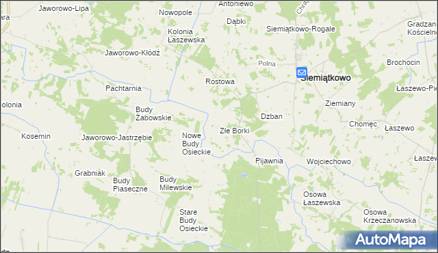 mapa Złe Borki, Złe Borki na mapie Targeo