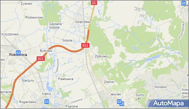 mapa Złotkowo, Złotkowo na mapie Targeo