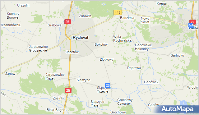 mapa Złotkowy, Złotkowy na mapie Targeo