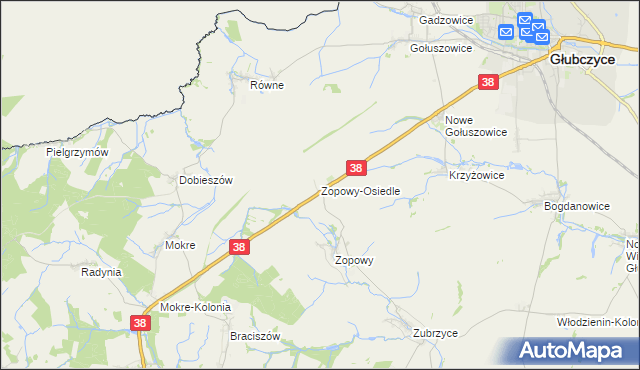 mapa Zopowy-Osiedle, Zopowy-Osiedle na mapie Targeo