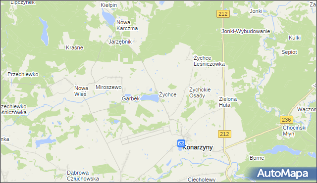 mapa Żychce, Żychce na mapie Targeo