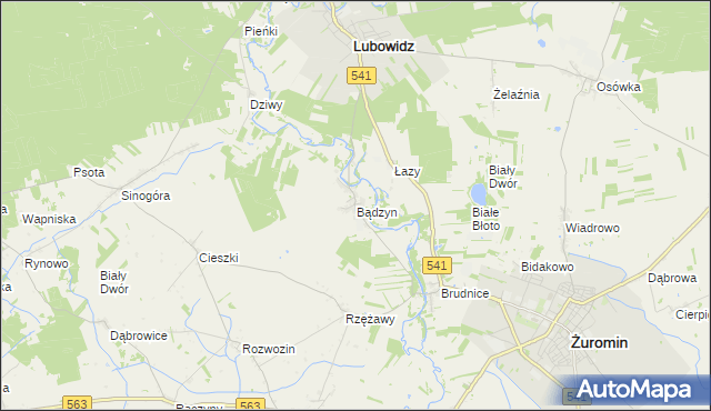 mapa Bądzyn, Bądzyn na mapie Targeo