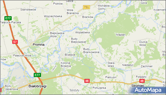 mapa Budy Brankowskie, Budy Brankowskie na mapie Targeo