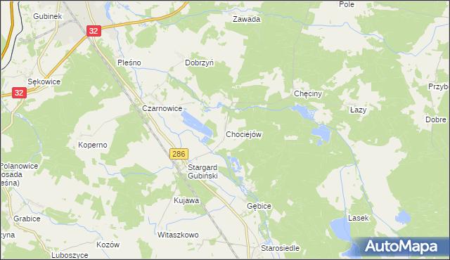 mapa Chociejów, Chociejów na mapie Targeo