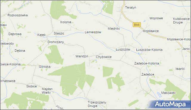 mapa Chyżowice, Chyżowice na mapie Targeo