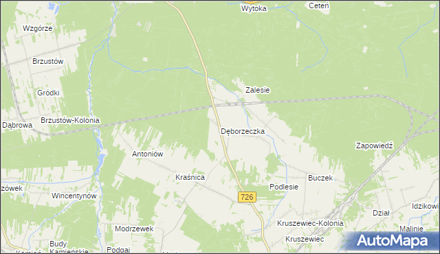 mapa Dęborzeczka, Dęborzeczka na mapie Targeo