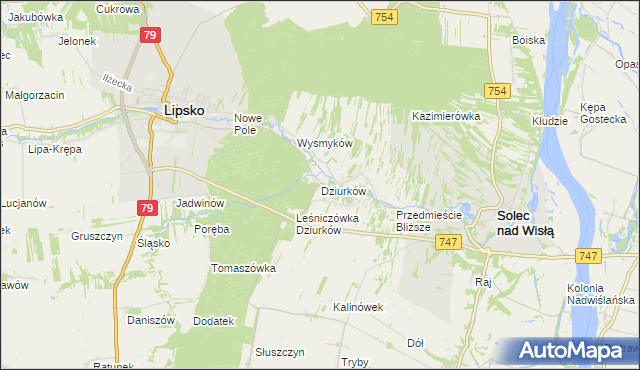 mapa Dziurków, Dziurków na mapie Targeo