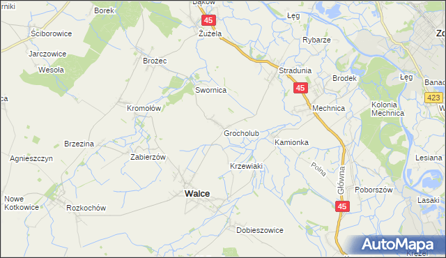 mapa Grocholub, Grocholub na mapie Targeo