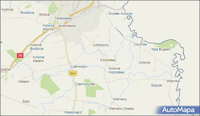 mapa Kozodawy, Kozodawy na mapie Targeo