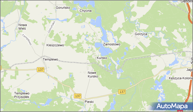 mapa Kursko, Kursko na mapie Targeo
