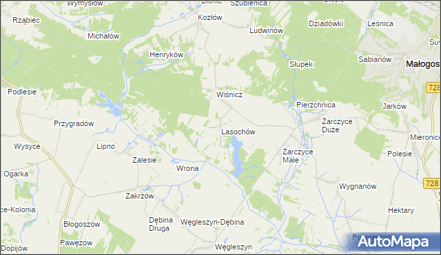 mapa Lasochów, Lasochów na mapie Targeo