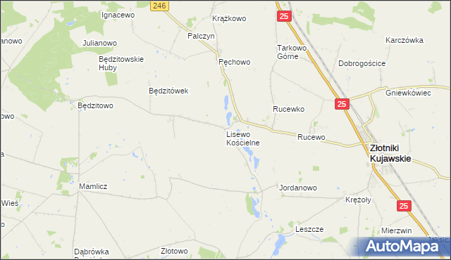 mapa Lisewo Kościelne, Lisewo Kościelne na mapie Targeo