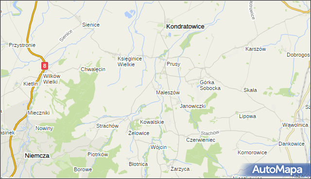 mapa Maleszów, Maleszów na mapie Targeo