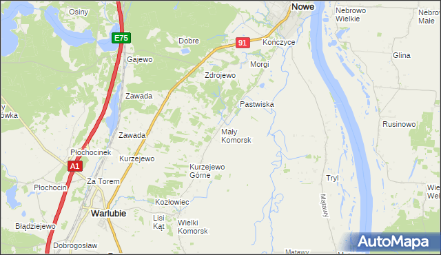 mapa Mały Komorsk, Mały Komorsk na mapie Targeo