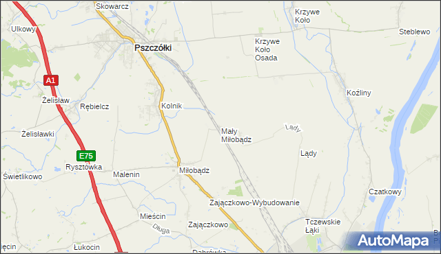 mapa Mały Miłobądz, Mały Miłobądz na mapie Targeo