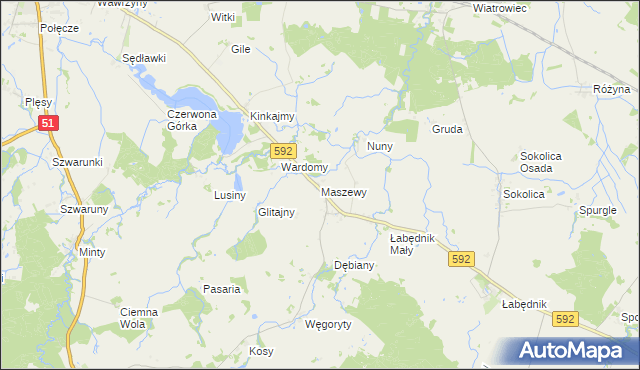 mapa Maszewy, Maszewy na mapie Targeo