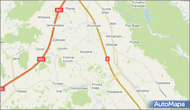 mapa Mikołajówek gmina Augustów, Mikołajówek gmina Augustów na mapie Targeo