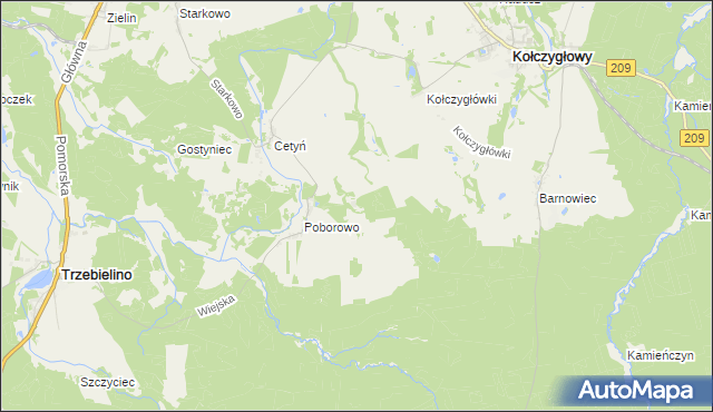 mapa Owczary gmina Trzebielino, Owczary gmina Trzebielino na mapie Targeo