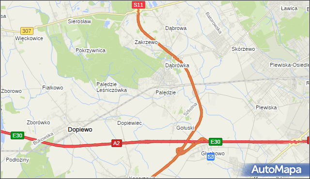 mapa Palędzie, Palędzie na mapie Targeo