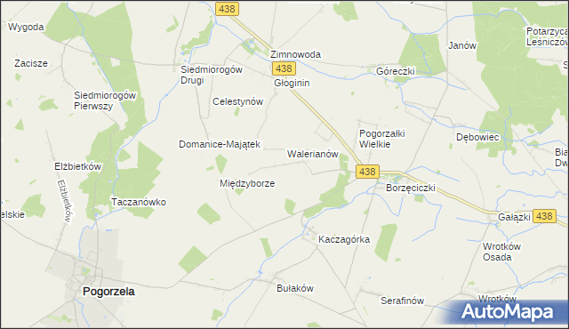 mapa Pogorzałki Małe, Pogorzałki Małe na mapie Targeo