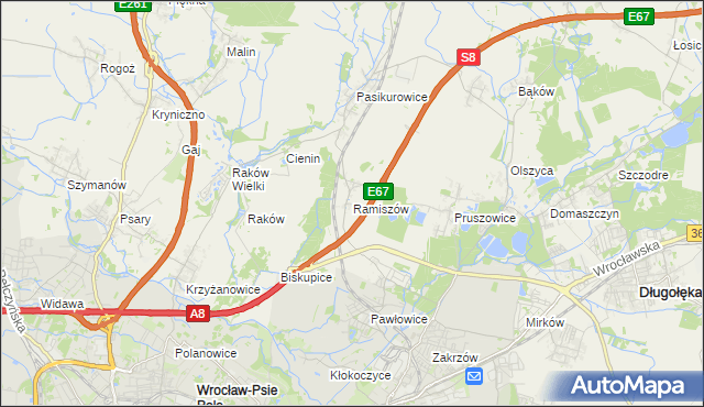 mapa Ramiszów, Ramiszów na mapie Targeo